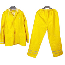 adult outdoor work waterproof durable yellow raincoat 100% new PVC polyester PVC rainwear